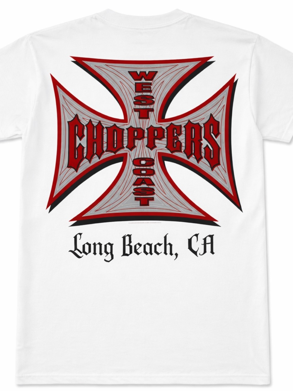 West Coast Choppers Long Beach Graphic Tee - White/Red Not New Vintage Size 2X